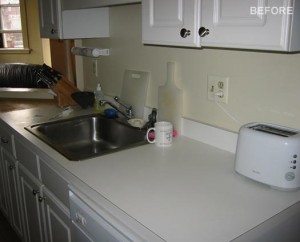 Before and after kitchen - claustrophobic
