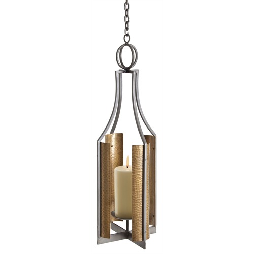 Arteriors Frankie Iron-Brass Hanging Lantern