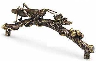 Schaub & Company Symphony Series - Butterflies and Insects Pompiean Bronze Grasshopper Pull