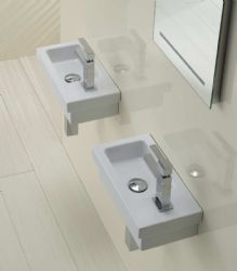 Bissonnet Area Boutique Collection Logic 42 Wall-mount Semi-recessed  Ceramic Sink