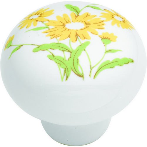 Hickory Hardware English Cozy Knob With Yellow Flower