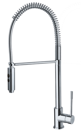 LaTorre Tower Tech Single Hole, Single Lever Culinary Faucet with Tall Swivel Spout Outlet and Shower