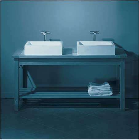 Lefroy Brooks XO 8000 Bathroom Vanity Double Iroko Hardwood Table