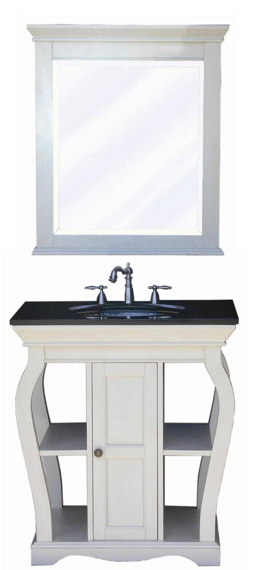 Oceana Vineta Vanity Vineta Vanity Base and Black Granite Top for Undermount Sink
