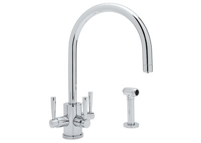 Rohl Contemporary Triflo 3-Lever Kitchen Faucet