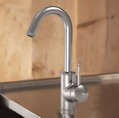 KWC Deco Single-Hole, Single Side-Lever Bar Mixer With Arched Swivel Spout