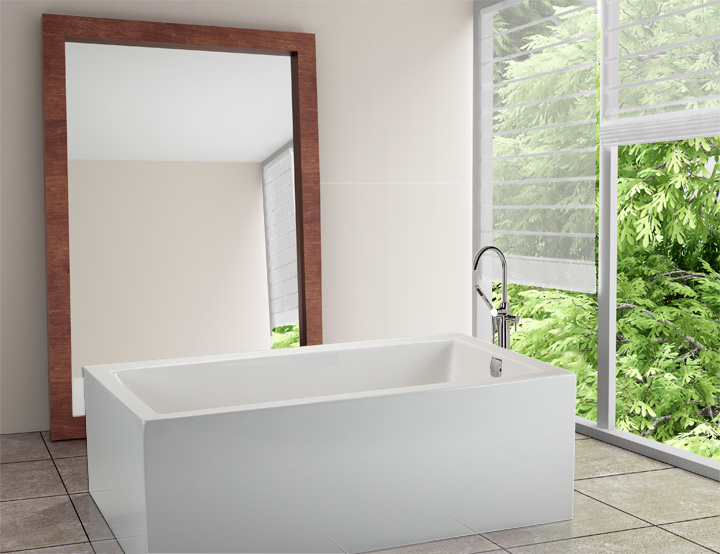MTI Andrea 6 Freestanding Soaker Tub with 4-Sided Sculpted Finish