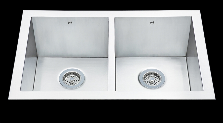 Mila Flatiron Dual Mount Stainless Steel Double Bowl Kitchen Sink