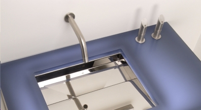 Neo-Metro Wall Mounted Faucet with Two Deck Mounted Controls