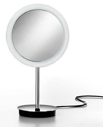 WS Bath Collection Mirror Pure Collection Free Standing Makeup-Magnifying Mirror with Led Light
