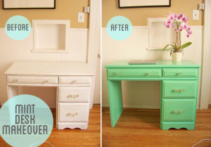 Painted high-gloss desk, via crafthabit.com