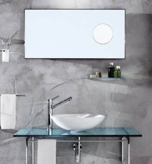 WS Bath Collection Imago Beveled Mirror with Magnifying Mirror