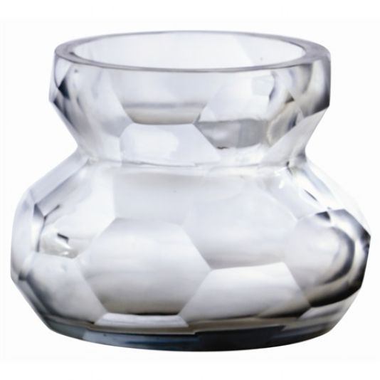 Arteriors Ice Faceted Etched/Polished Glass Pillar Holder