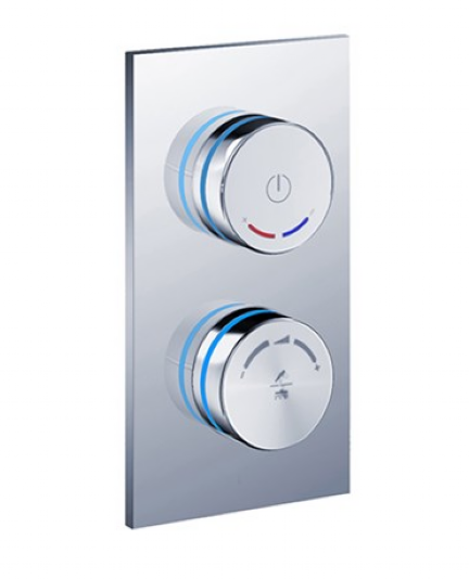 Blu Bathworks Electronica In Wall Dual Wheel Interface for Shower and Bathtub