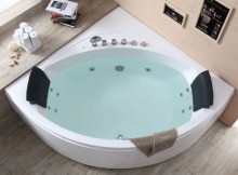 Eago Rounded Modern Double Seat Corner Whirlpool Bath Tub