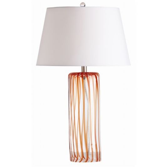 Arteriors Talia Electric Orange Wavy Stripe Glass Lamp