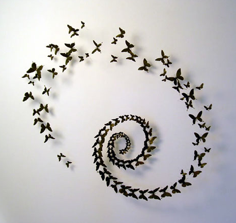 Beer can butterfly spiral art