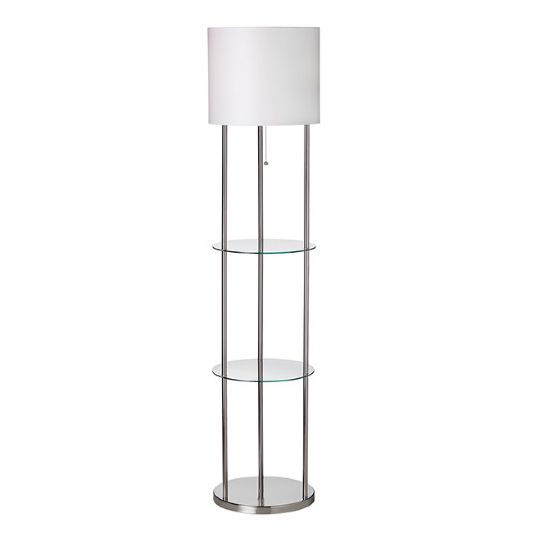 Dainolite Floor Lamp with 3 Shelves & White Shade