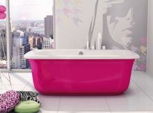 Maax Miles Freestanding Air Tub in Martini Pink