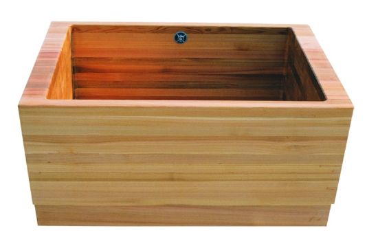 WS Bath Collection Freestanding Wood Tub - Madera Carre