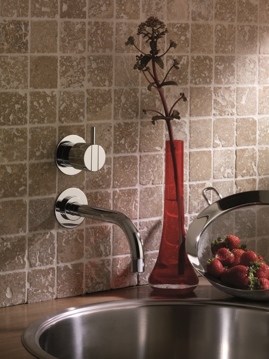 Vola One-Handle Mixer, 9" Spout and Rosette, For Vertical Installation