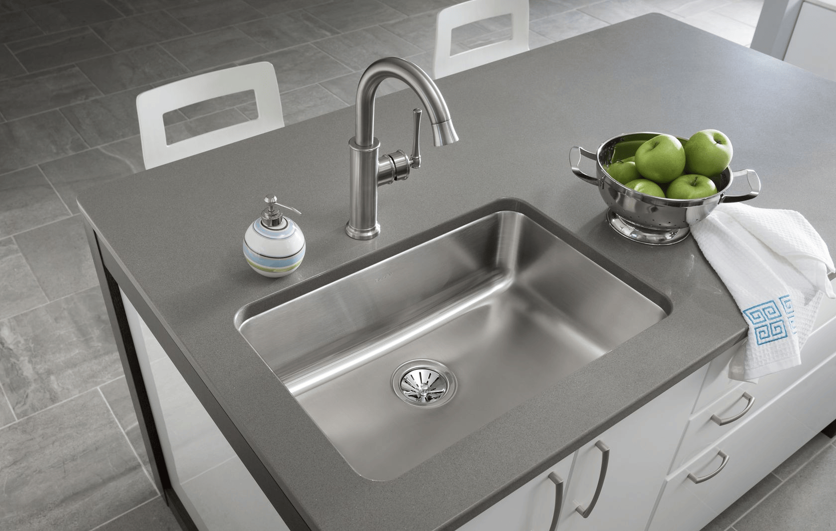 elkay stainless steel kitchen sink with drainboards