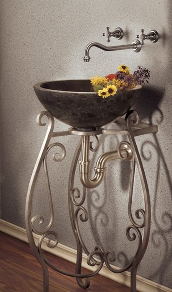 Bates Baroque Wrought Iron Basin Stand