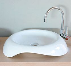 WS Bath Collection Above Counter Ceramic Round Kitchen Sink