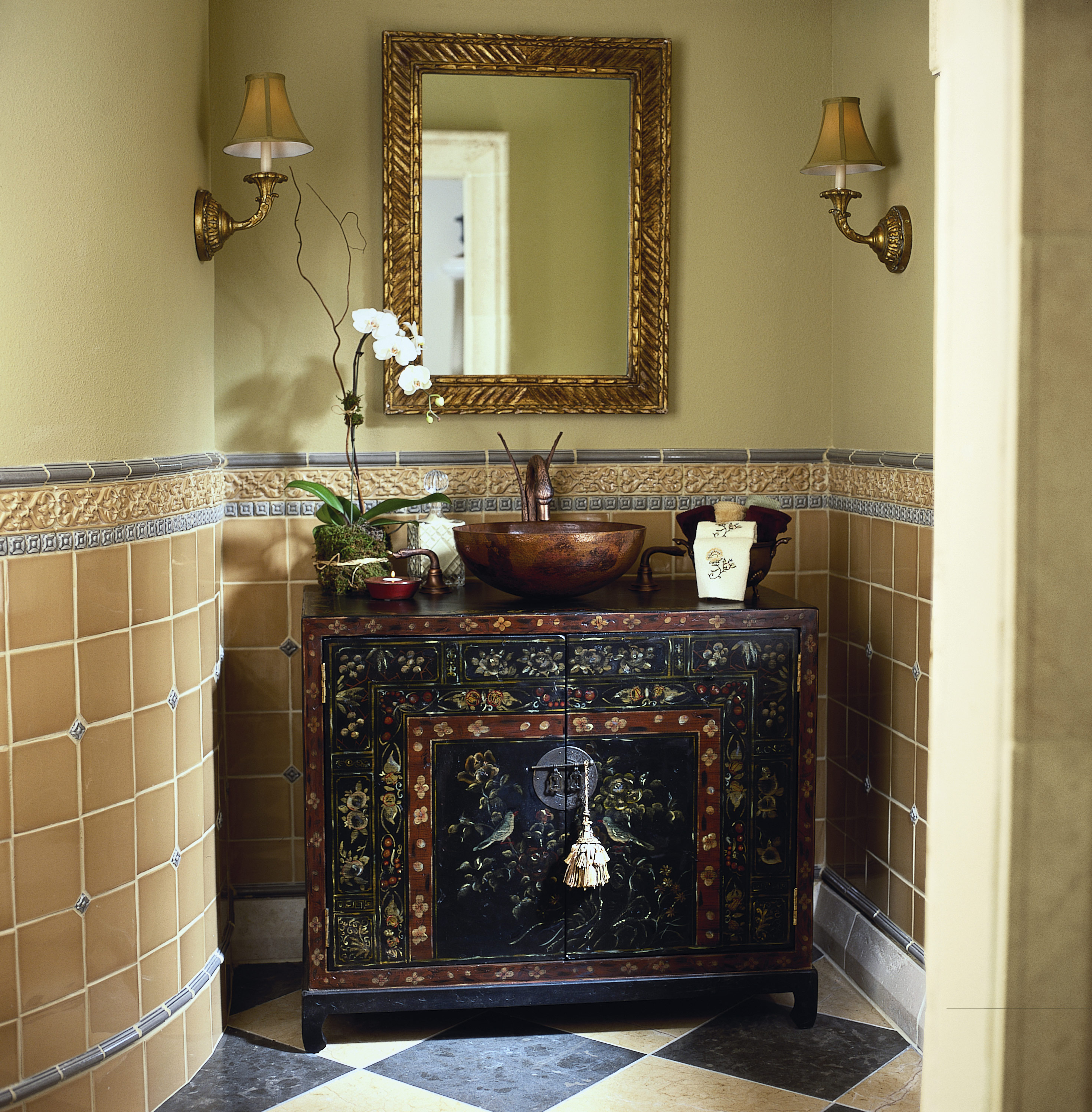 Cole & Co. Cole Designer Series Chinoiserie Travel Chest Bathroom Vanity