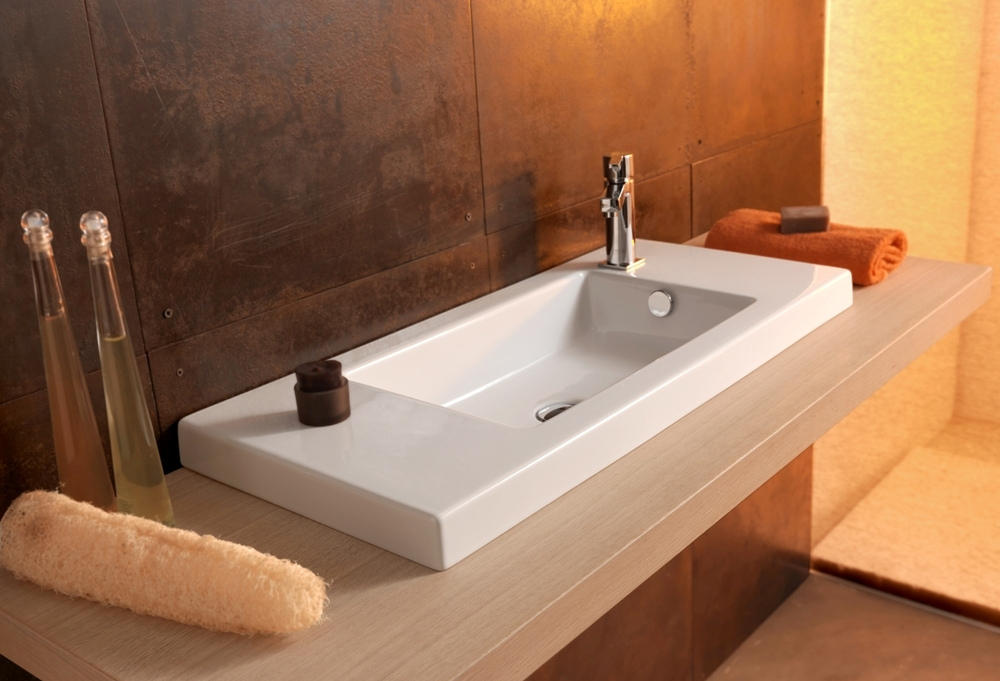 Nameeks Ceramica Tecla Serie 35 built in or wall mounted ceramic washbasin with overflow 1
