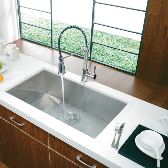 Vigo Premium Collection Undermount Stainless Steel Kitchen Sink and Faucet