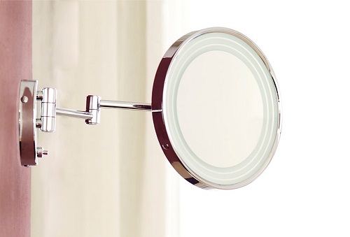 WS Bath Collection Mirror Pure Collection Wall Mount Extendable Magnifying Mirror with Led Light
