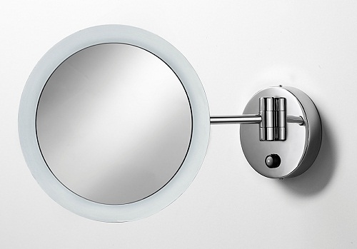 WS Bath Collection Mirror Pure Collection Wall Mount Makeup-Magnifying Twistable Mirror with Led Light