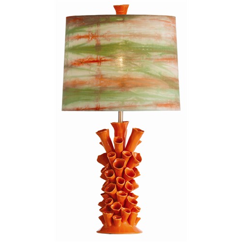 Arteriors Cassidy Orange Porcelain Lamp