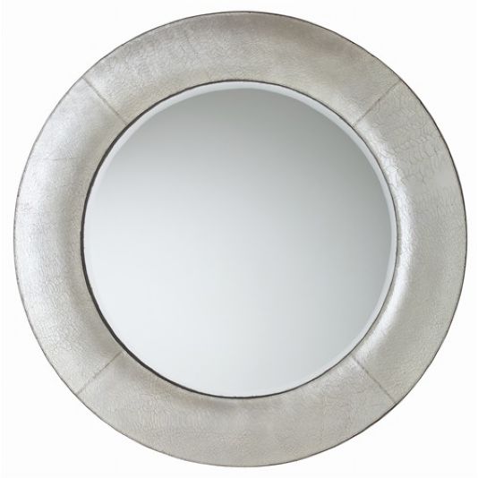 Arteriors Mojave Round Crackled Leather Mirror
