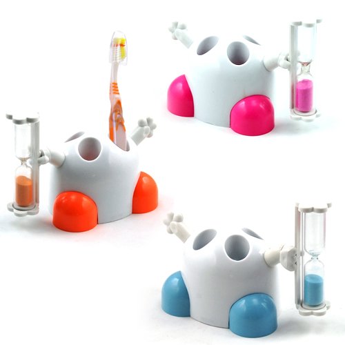Kids' Toothbrush Holder with Hourglass Timer