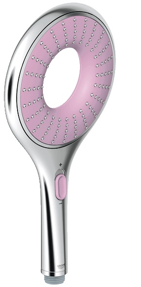Grohe Rainshower Icon Shower Head in Chrome/Pink