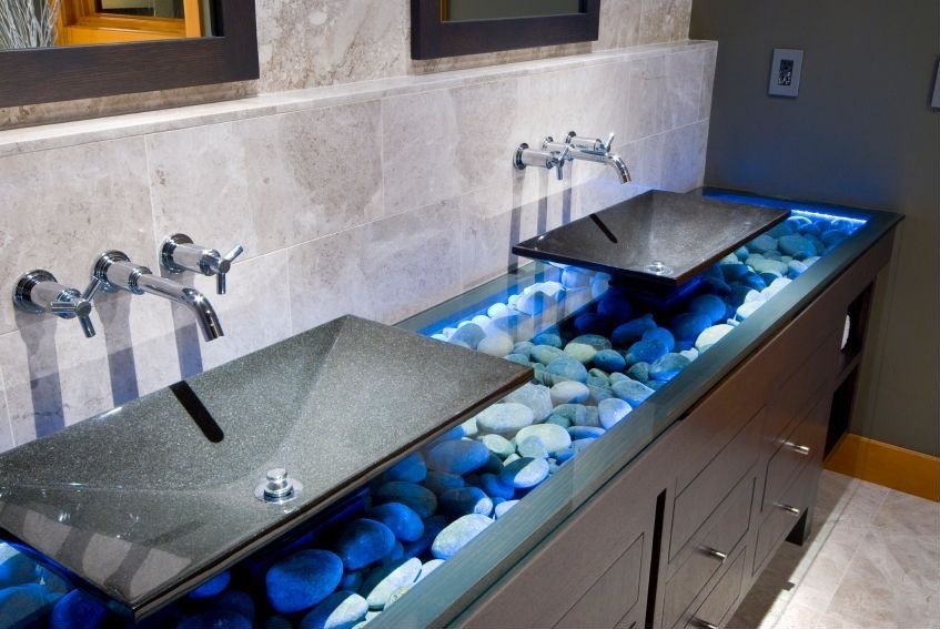 Stylish Stones Decorating With River, River Rock Epoxy Countertop